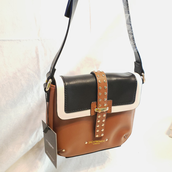 NWT Jack French London Smooth Leather Crossbody - Picture 1 of 8